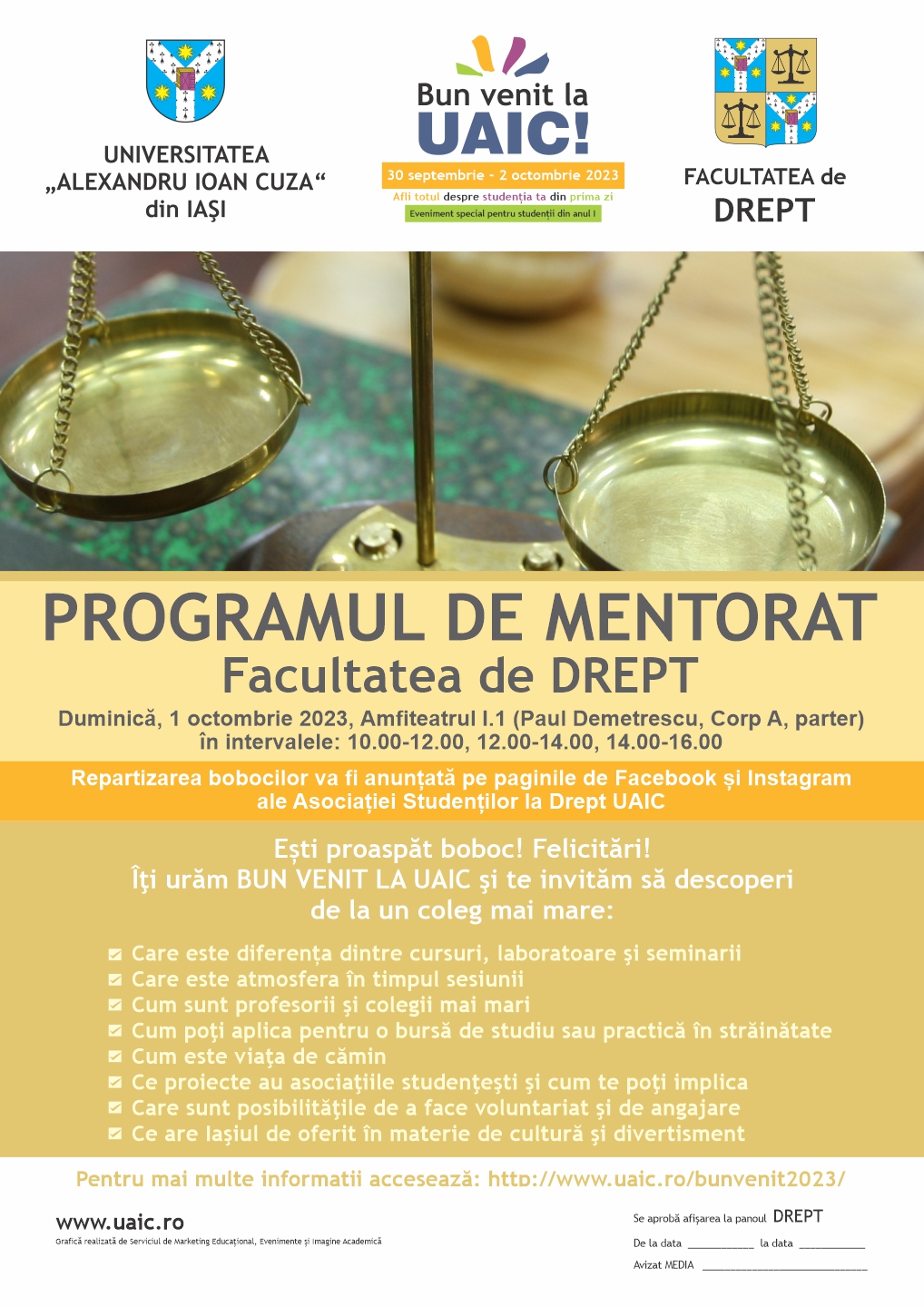 Program de mentorat (se va desfășura în 3 intervale orare: 10.00-12.00; 12.00-14.00 și 14.00-16.00)