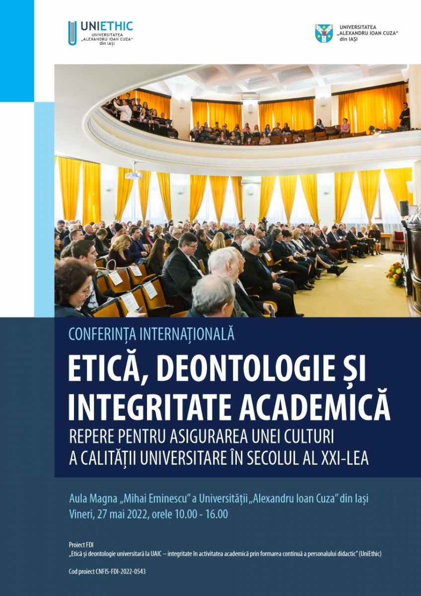 Sesiune de proiect. Conferința internațională de Etică, deontologie și integritate academică - 27 mai 2022 