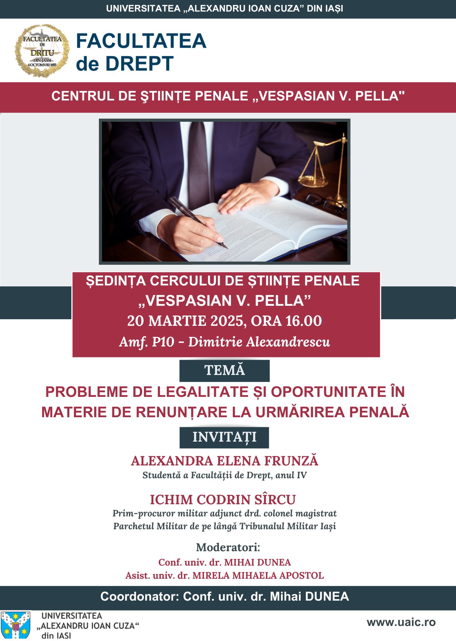 Ședința Cercului de drept penal cu tema: 