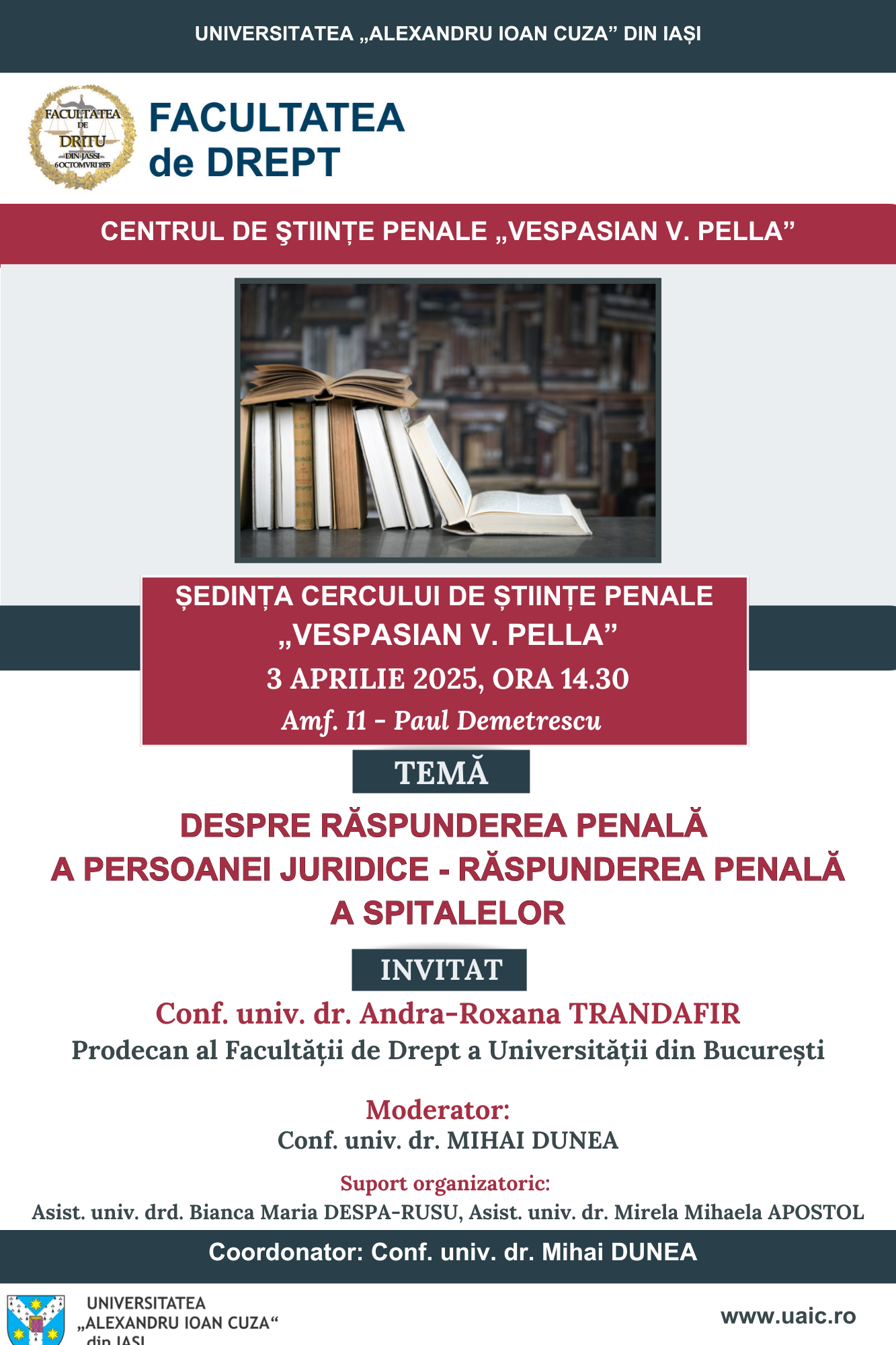Şedință a Cercului de Științe Penale cu tema: 