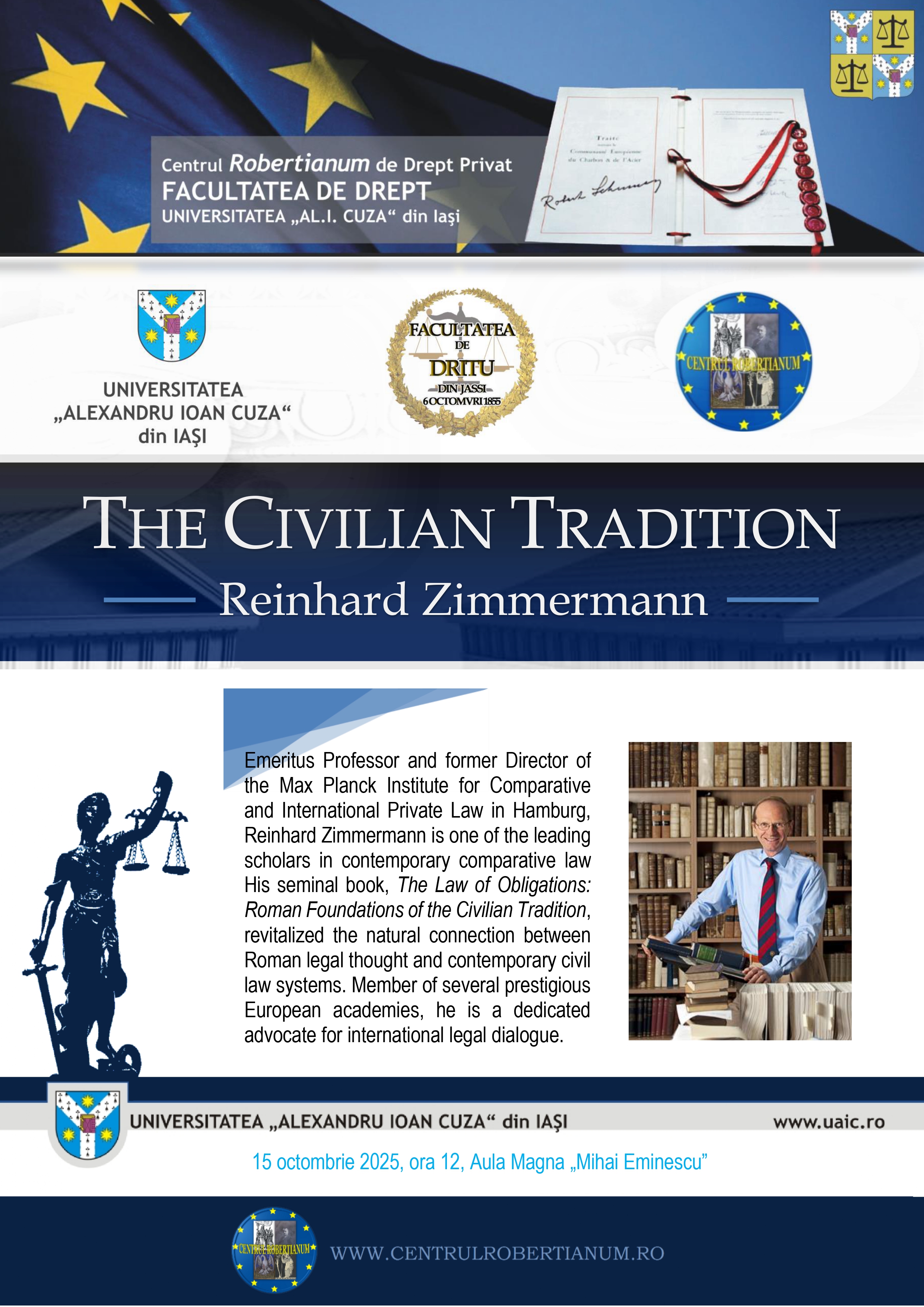 Conferință susținută de Emeritus Professor Reinhard Zimmermann