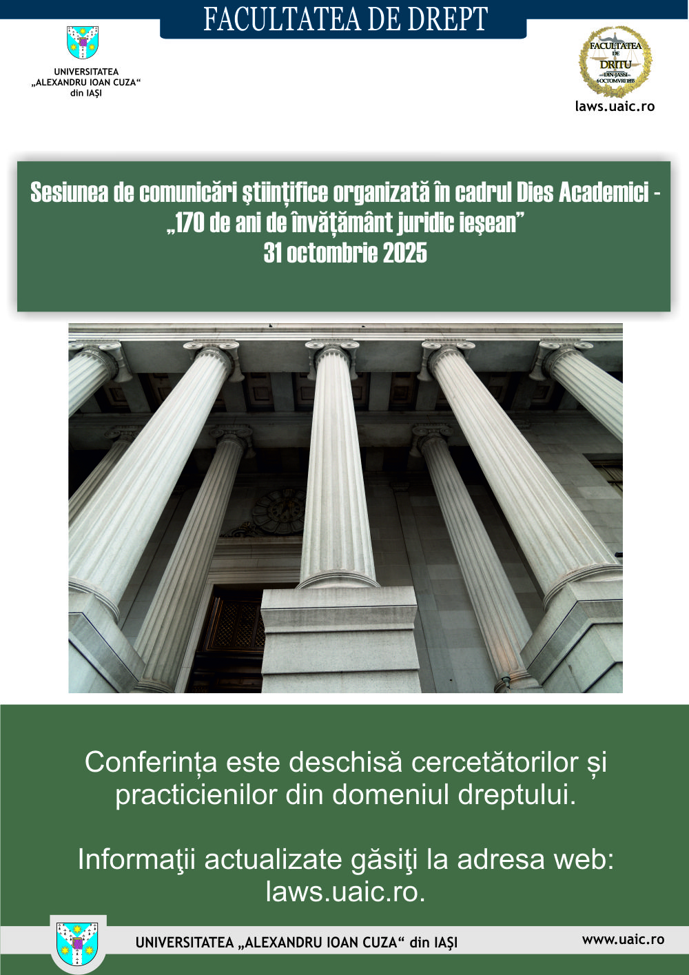 Sesiunea de comunicări științifice organizată în cadrul Dies Academici 31 octombrie 2025