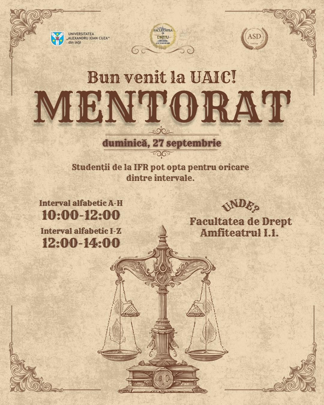 Program de Mentorat din cadrul evenimentului „Bun venit la UAIC!”