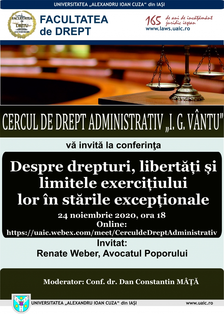 Ședință a Cercului de Drept Administrativ: 24.11.2020