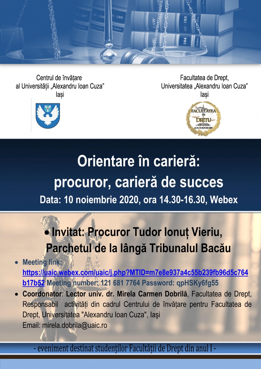 Orientare în carieră: procuror, carieră de succes, 10.11.2020