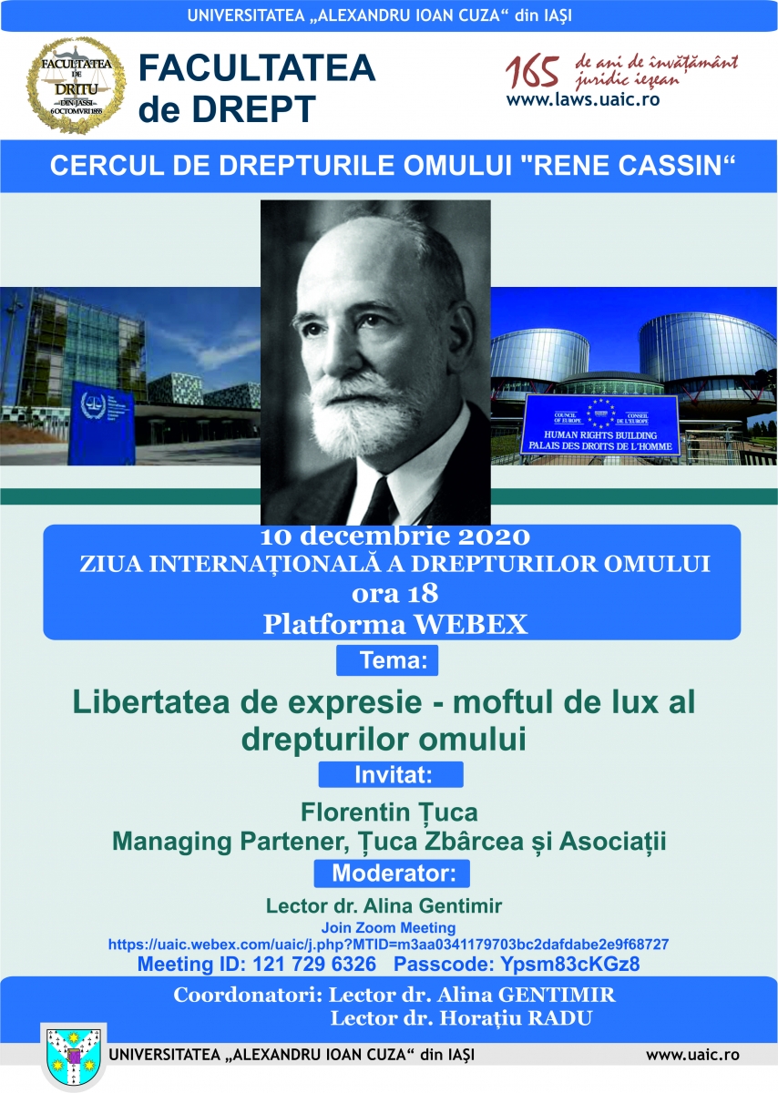 Ședință a Cercului de Drepturile Omului „René Cassin”, 10.12.2020