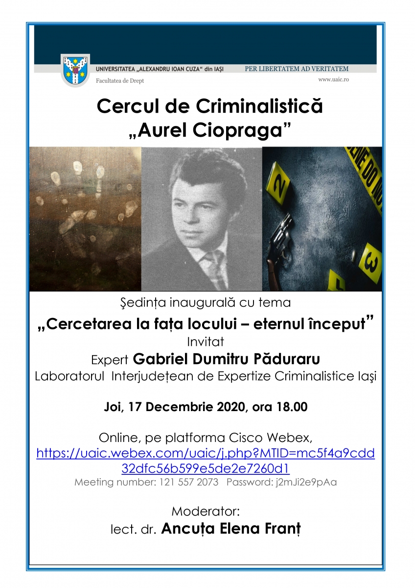 Şedinţa inaugurală a Cercului de Criminalistică 