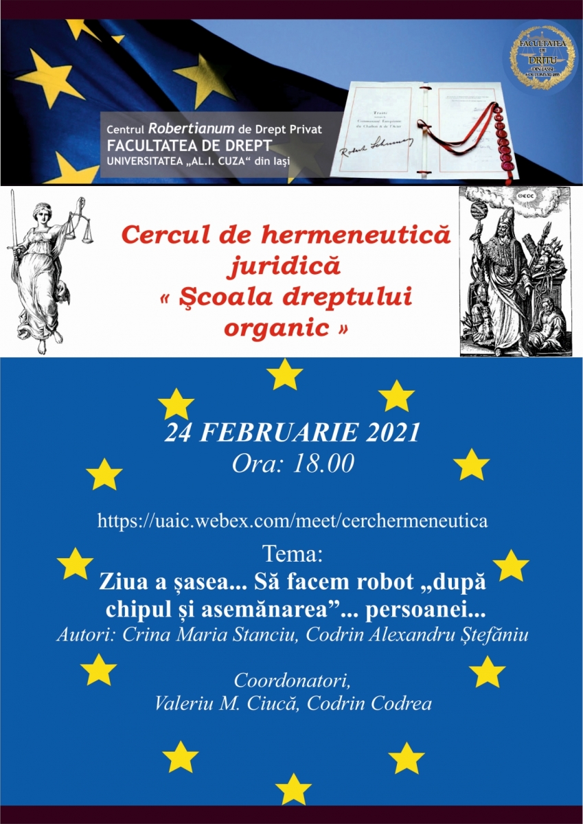 Ședință a Cercului de hermeneutică juridică, 24.02.2021
