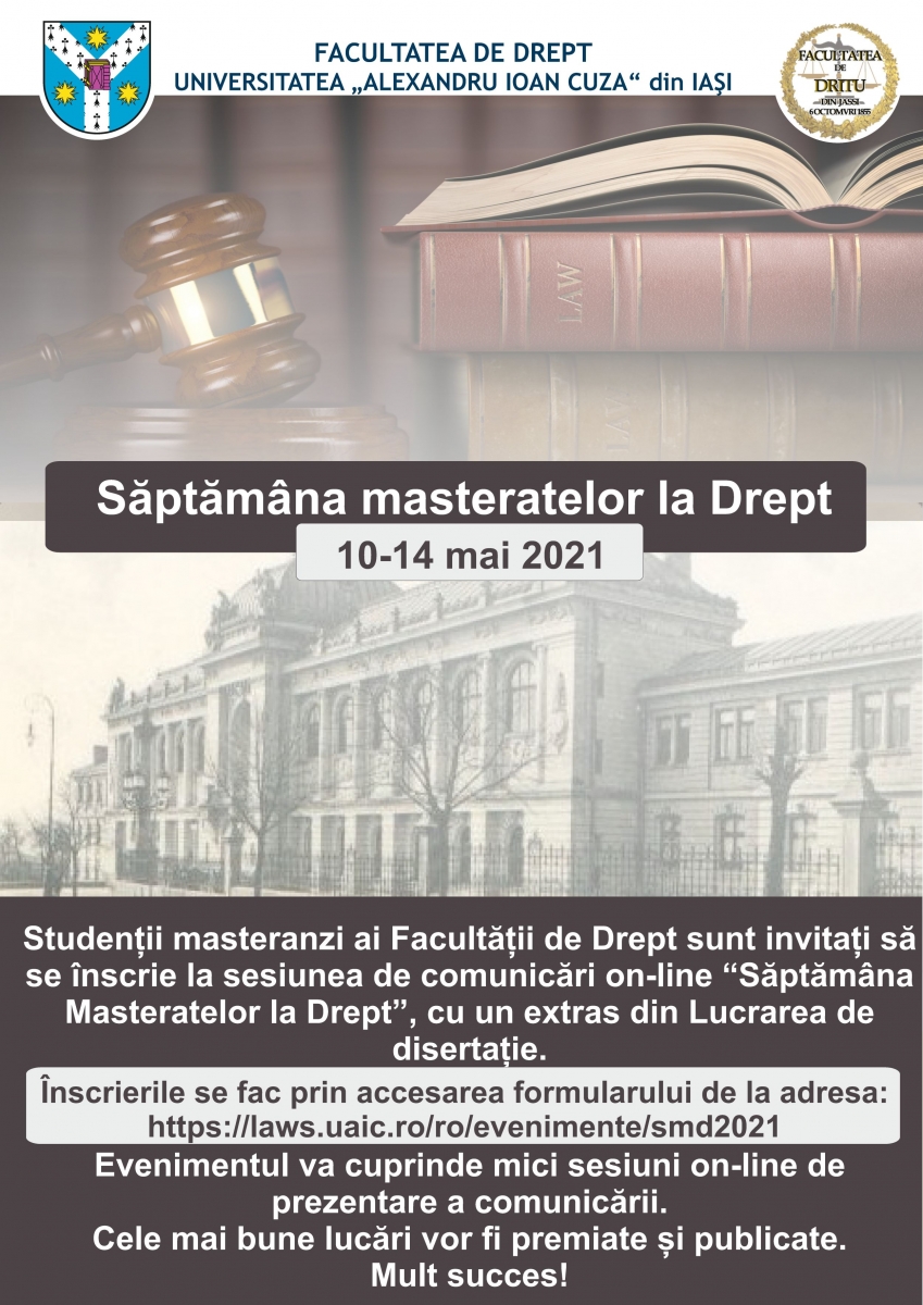 Săptămâna masteratelor la Drept, 2021